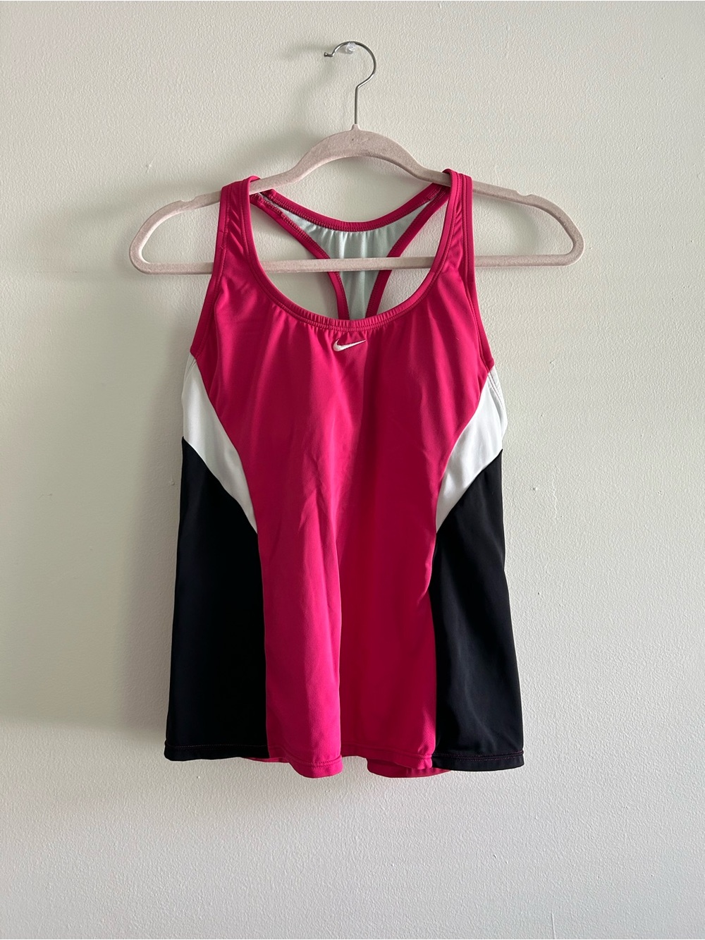 Vintage Y2K Nike Women's Pink Black Activewear Tank Top